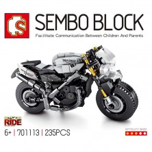 Конструктор SEMBO BLOCK 701113 Коллекционная модель мотоцикла (серый)